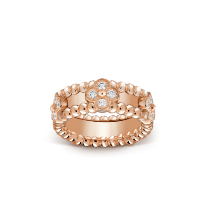 18K Celestial Perl̩e Clovers Ring