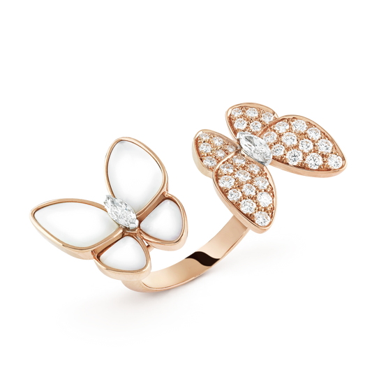 18K wo Butterfly Between the Finger Pearl Ring