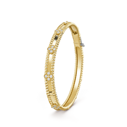 18K Celestial Perl̩e Sweet Clovers Small Bracelet