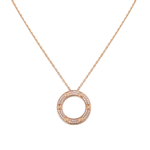 18K Love Diamond-Paved Necklace