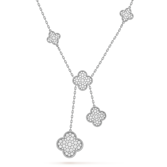 18K Magic Alhambra Six Motifs Diamonds Necklace