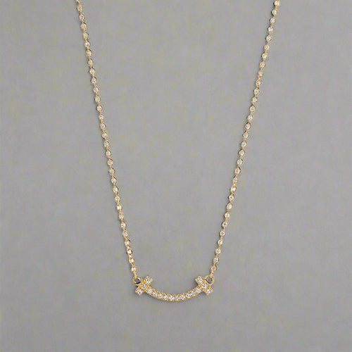 18K Celestial T Small Diamond Pendant Necklace
