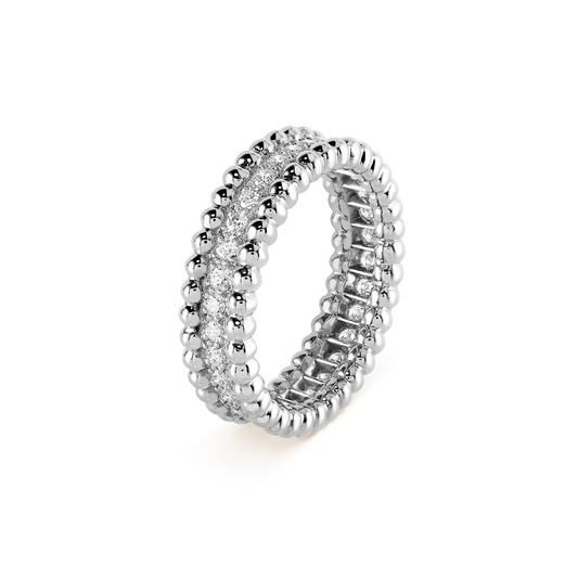 18K White Gold Perl̩e Diamonds Ring