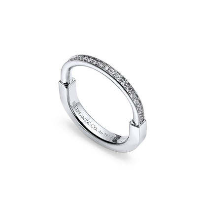 18K Celestial T Lock Diamonds White Gold Ring