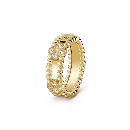 18K Celestial Perl̩e Clovers Ring