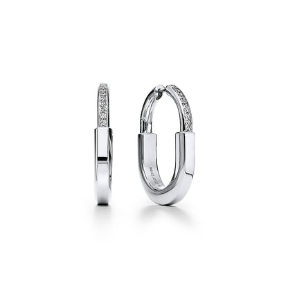 18K Celestial T Lock Diamonds Medium Earrings
