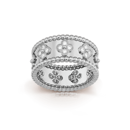 18K Celestial Perl̩e Clovers Ring
