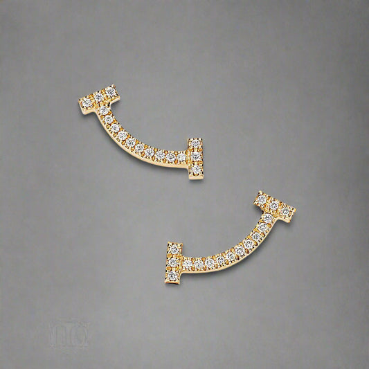 18K Celestial T Smile Diamonds Earrings