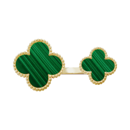 18K Celestial Magic Alhambra Malachite Clover Ring