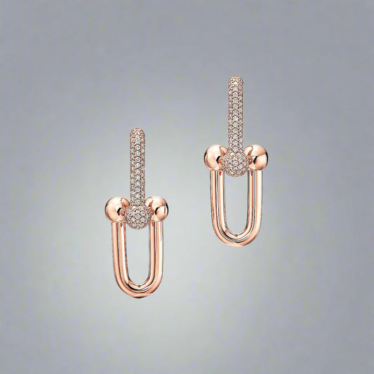 18K Celestial T HardWear Large Link Diamonds Earrings