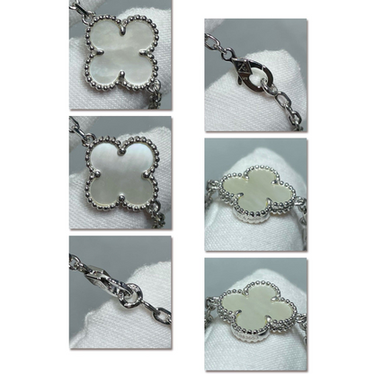 18K Celestial Vintage Alhambra Pearl 10 Motifs Necklace