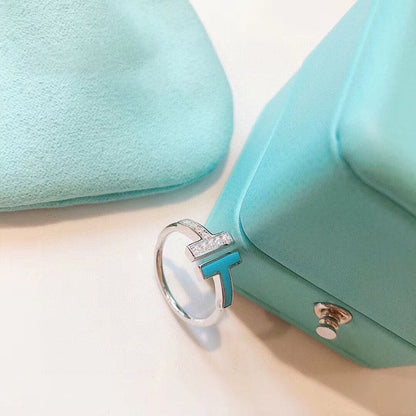 18K Celestial T Diamond & Turquoise Wire Ring