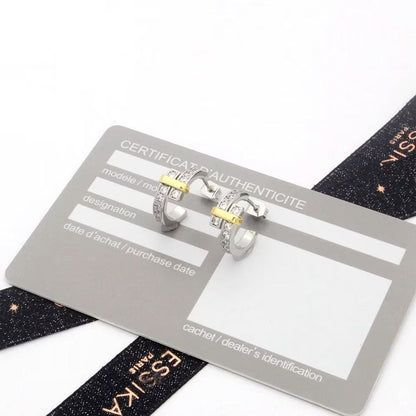 18K Celestial T Edge Hoop Earrings