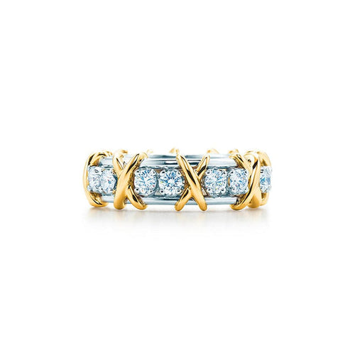 18K Celestial T Schlumberger Eighteen Stone Ring