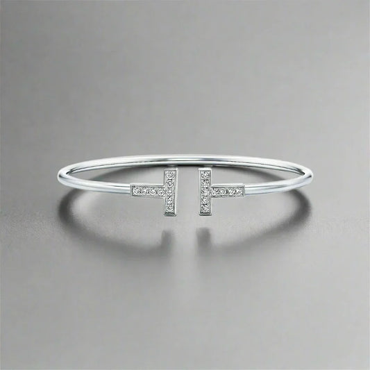18K Celestial T Diamond Wire Bracelet