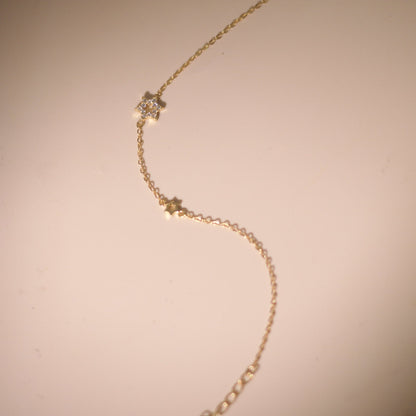 ELVORIA Roise Snowflake Bracelet – 18K Gold Plated 925 Sterling Silver