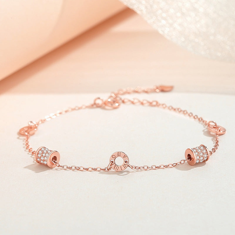ELVORIA Glamour Bracelet – Rose Gold & Platinum Plated 925 Sterling Silver