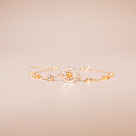 ELVORIA Sunny Bracelet – 18K Gold Plated 925 Sterling Silver