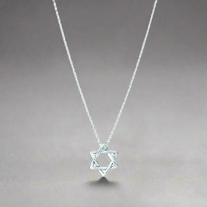 18K Celestial Star of David Pendant Necklace