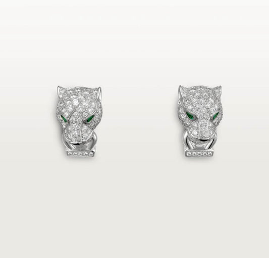 18k Panth̬re De Diamond Earrings