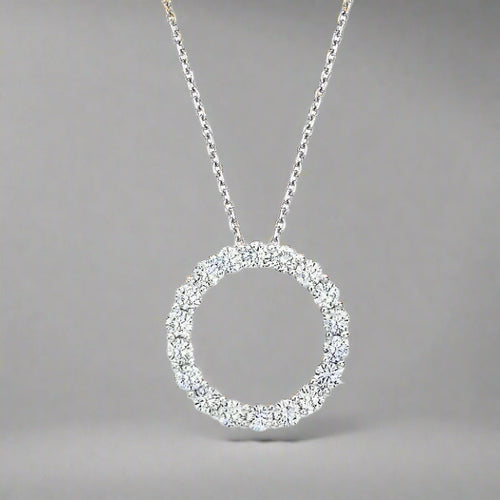 18K Celestial T Circle Diamonds Necklace