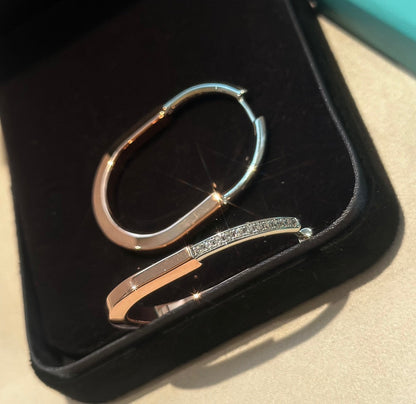 18K Celestial T Lock Diamond Earrings