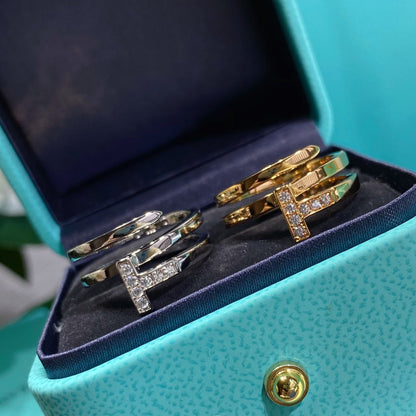 18K Celestial T Diamond Square Ring