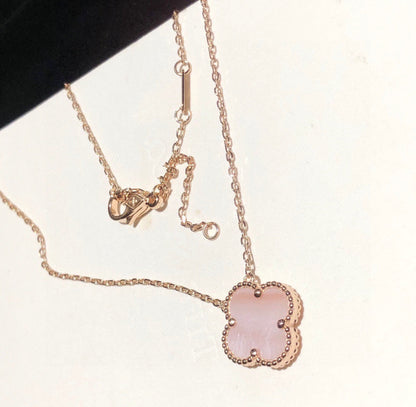 18K Celestial Vintage Alhambra Pink Necklace