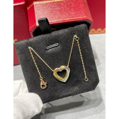 18K Celestial Trinity Heart Diamond Necklace